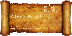 Ribár Herold névjegykártya